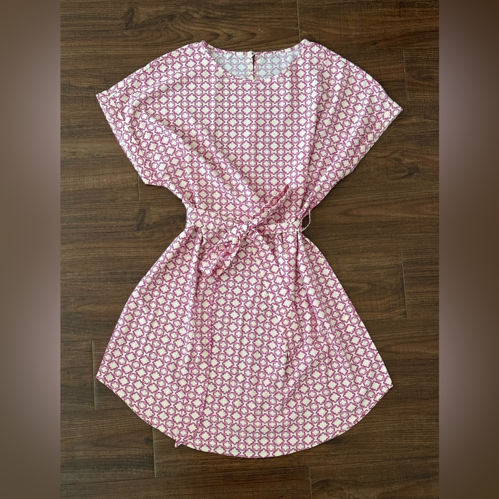 Pink and White Patterned Dress Size 0XL